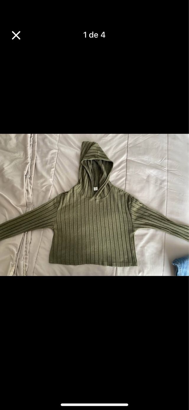 Sudadera con capucha Shein verde oliva M