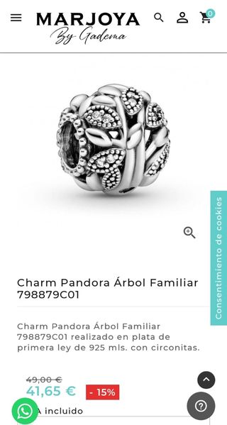 Charm Pandora ÁRBOL FAMILIAR. 