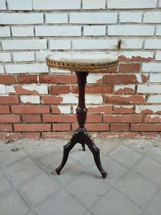 Mesa sobremesa antigua madera maciza marmol bronce