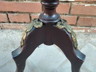 Mesa sobremesa antigua madera maciza marmol bronce
