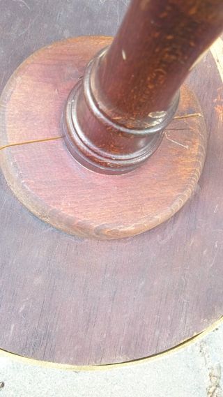 Mesa sobremesa antigua madera maciza marmol bronce