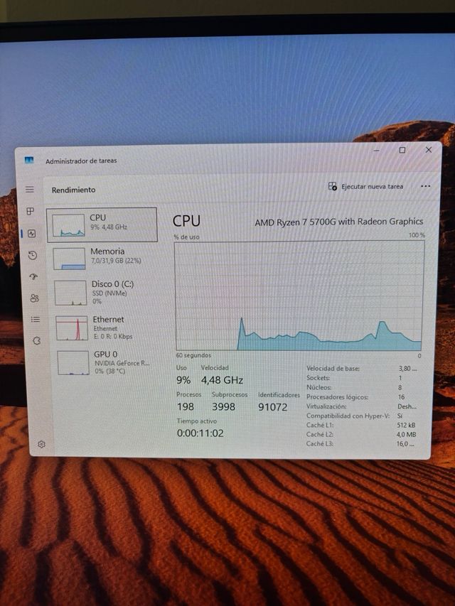 PC Gaming NUEVO!! Ryzen 7 + RTX 3060 Ti + 32GB RAM