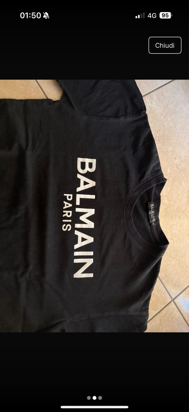 T-Shirt Balmain Paris nera