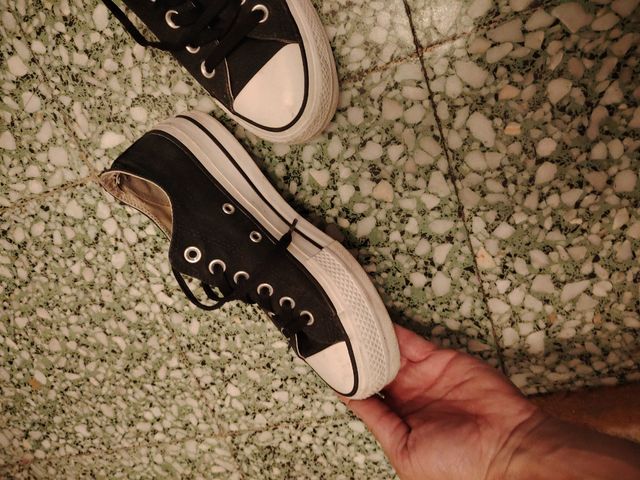 Converse All Star plataforma negras 37