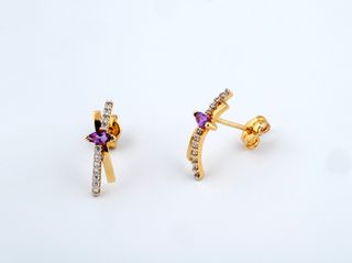pendientes oro 18k con piedra con circonita