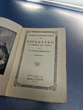 Libro Espartero. El General del Pueblo - Conde de Romanones