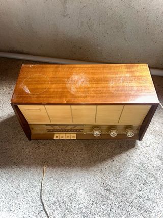 Radio Philips Vintage de madera antigua retro