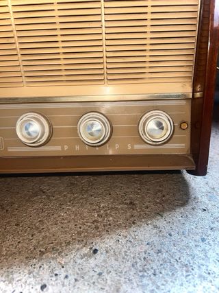 Radio Philips Vintage de madera antigua retro