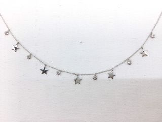 cadena plata 925mm con piedra con circonita 19 2.5cm