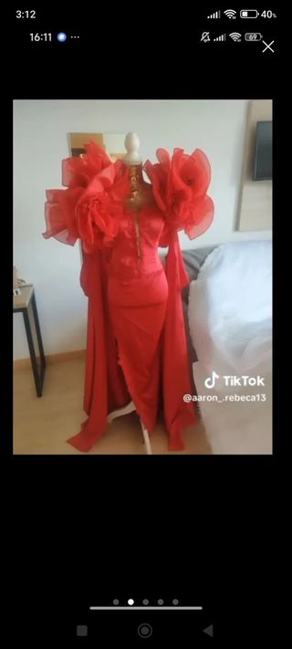 Conjunto novia rojo - tocado & collar