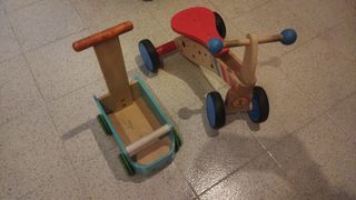 Andador y triciclo madera infantil