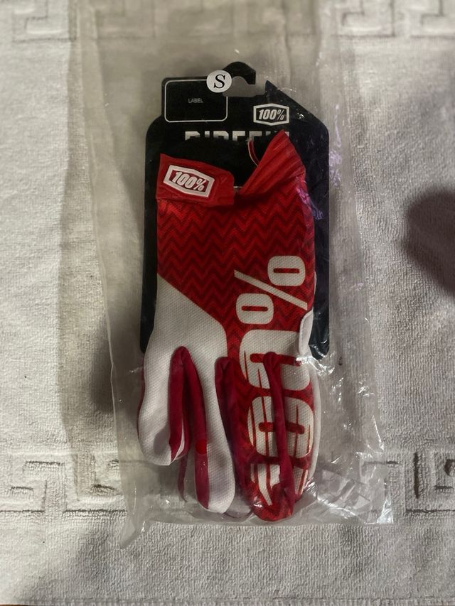 Guantes 100% Ridefit Motocross Rojo-Blanco