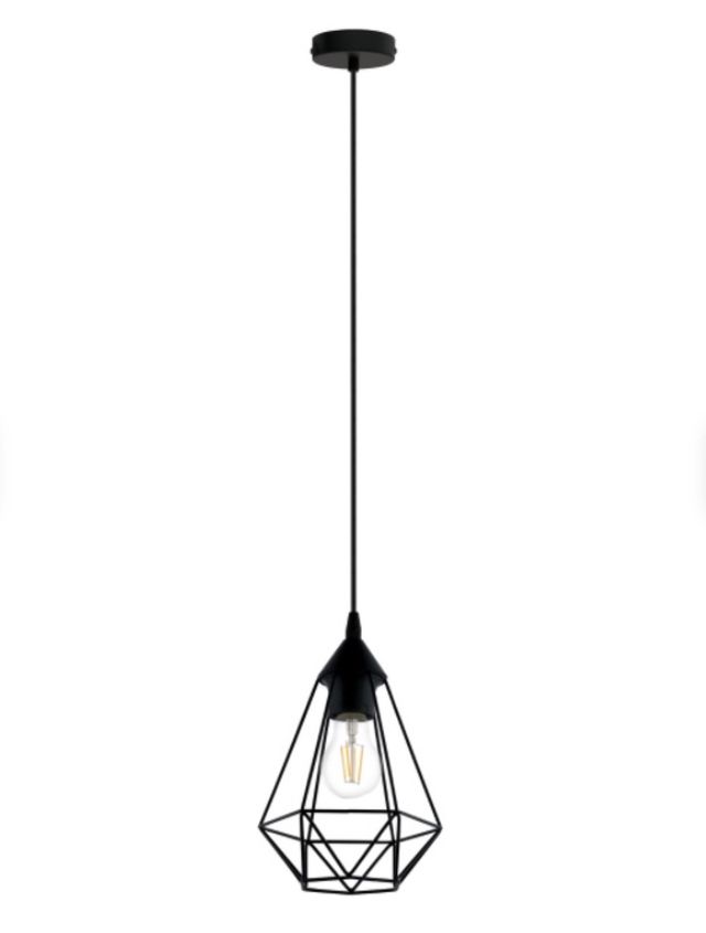 Lámpara colgante negra metal