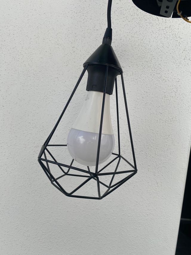 Lámpara colgante negra metal