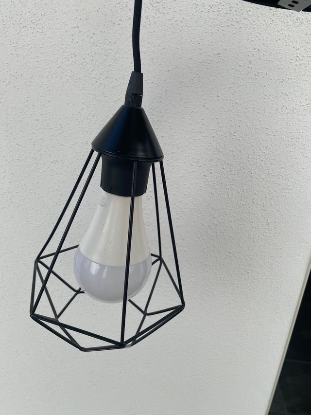 Lámpara colgante negra metal