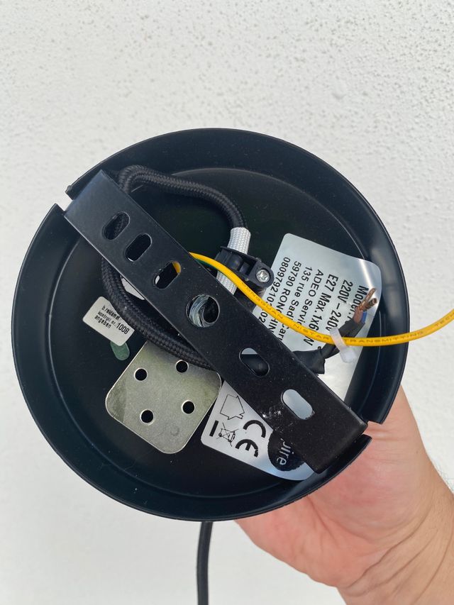 Lámpara colgante negra metal