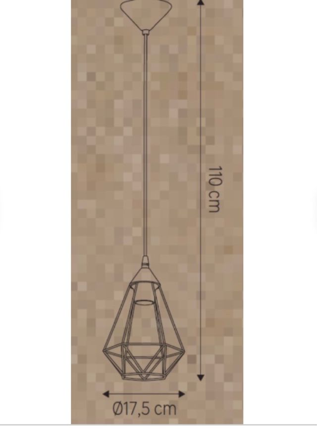 Lámpara colgante negra metal