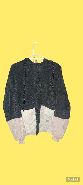 Chaqueta Corduroy Oversize Negro-Rosa