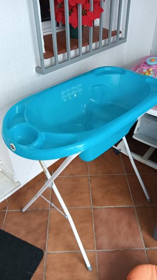 Bañera bebé plegable, azul
