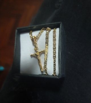 Cadena chapada oro 18k - Cruz