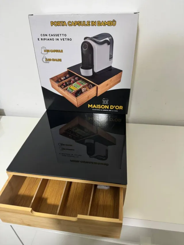 Portacapsule caffè in bambù