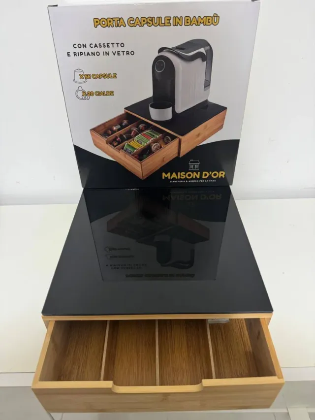 Portacapsule caffè in bambù