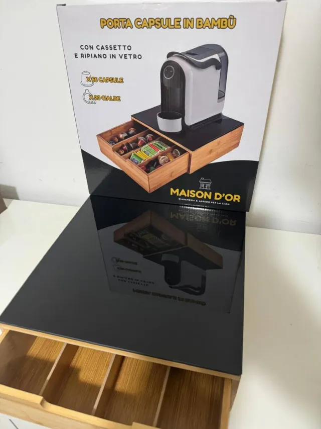 Portacapsule caffè in bambù