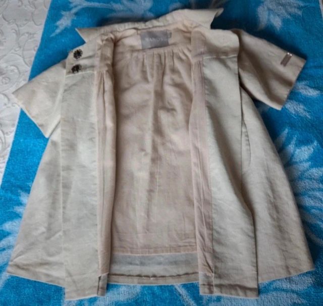 Abrigo bebé beige lino color arena