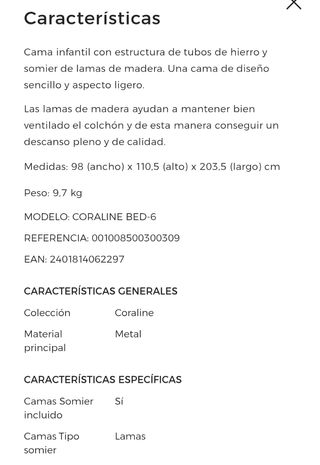 Cama infantil XL Coraline Mini Home rosa