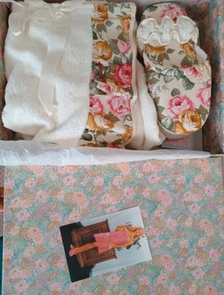Set bagno vintage floreale , cotone , nuovo! 