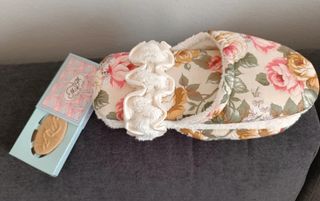 Set bagno vintage floreale , cotone , nuovo! 