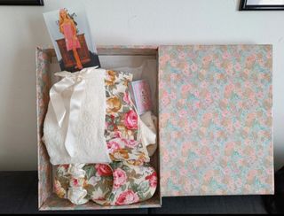 Set bagno vintage floreale , cotone , nuovo! 