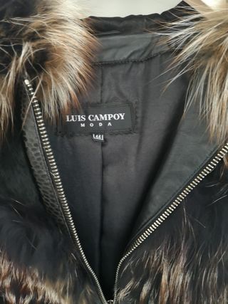 Abrigo piel Luis Campoy negro-marrón