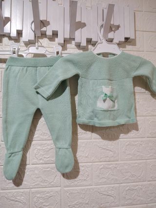 Conjunto bebé 3 meses - Verde claro