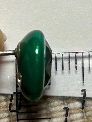 Pendientes Swarovski verdes plata de botón 
