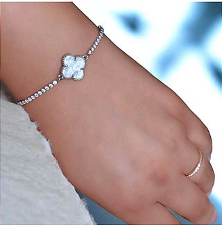 Pulsera plata s925 trébol