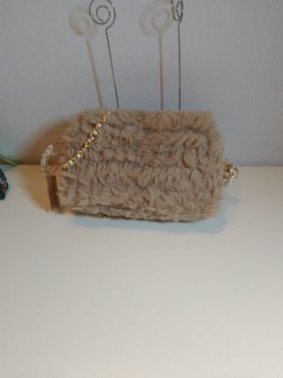 Mini Borsetta Pelliccia Beige