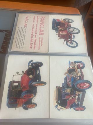 láminas coches antiguos con publicidad 