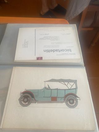 láminas coches antiguos con publicidad 