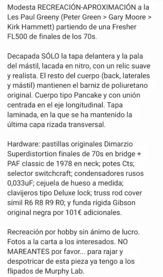 Fresher FL500 Les Paul recreación Greeny