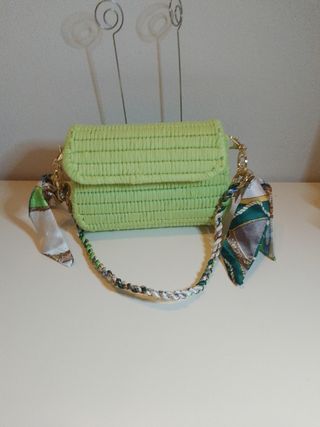 Borsetta fatta a mano verde mela