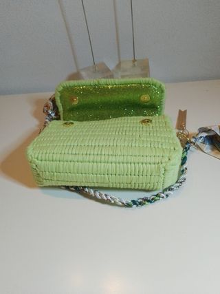 Borsetta fatta a mano verde mela