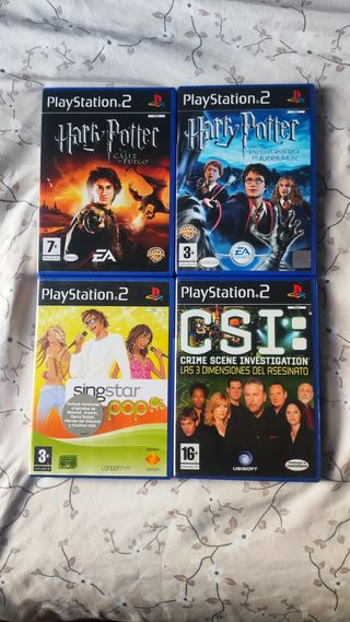 4 juegos PS2: Harry Potter, CSI, SingStar