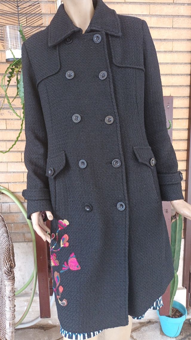 Cappotto Surkana nero doppio petto Tg L