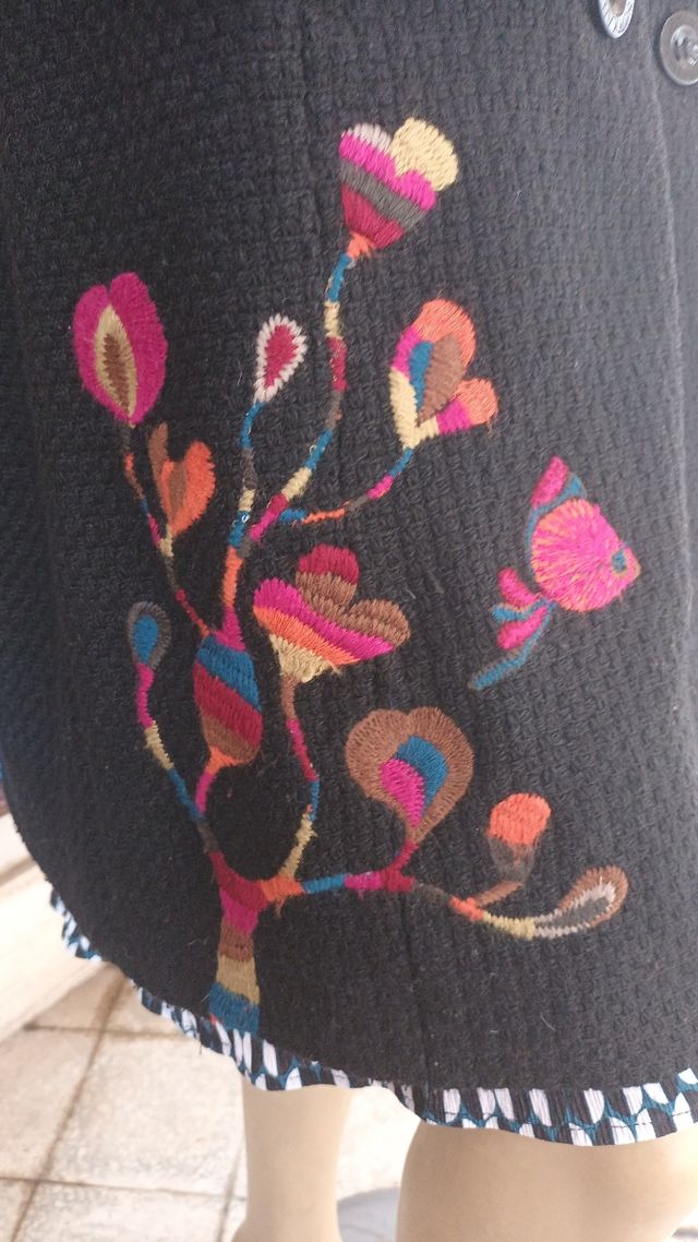 Cappotto Surkana nero doppio petto Tg L