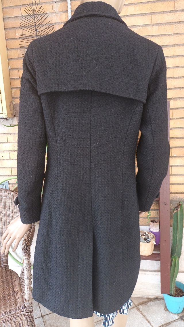 Cappotto Surkana nero doppio petto Tg L