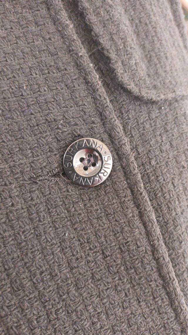 Cappotto Surkana nero doppio petto Tg L