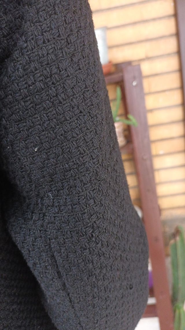 Cappotto Surkana nero doppio petto Tg L