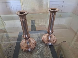 2 Candelabros metal plateado