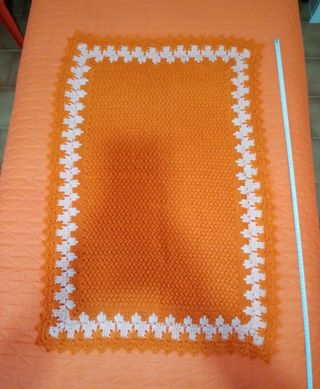 Tappeto uncinetto handmade arancio 90x60 